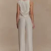 Pantalones de pierna recta Violeta – Marfil