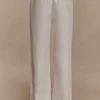 Pantalones de pierna recta Violeta – Marfil