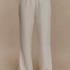 Pantalones de pierna recta Violeta – Marfil