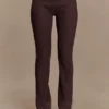 Pantalones de punto acanalado Elodie – Chocolate Pantalones de punto acanalado Elodie – Chocolate