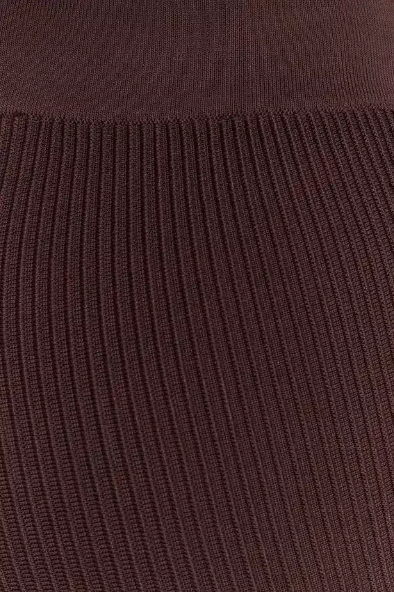 Pantalones de punto acanalado Elodie – Chocolate Pantalones de punto acanalado Elodie – Chocolate