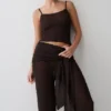 Pantalones de punto bouclé Mattais – Chocolate oscuro Pantalones de punto bouclé Mattais – Chocolate oscuro