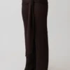 Pantalones de punto bouclé Mattais – Chocolate oscuro Pantalones de punto bouclé Mattais – Chocolate oscuro