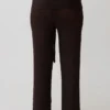 Pantalones de punto bouclé Mattais – Chocolate oscuro Pantalones de punto bouclé Mattais – Chocolate oscuro