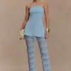 Pantalones de punto de ganchillo Trena – Azul cielo