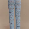 Pantalones de punto de ganchillo Trena – Azul cielo