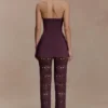 Pantalones de punto de ganchillo Trena – Chocolate