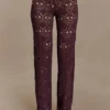 Pantalones de punto de ganchillo Trena – Chocolate