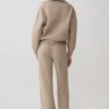 Pantalones de punto de pierna ancha Evan – Beige jaspeado Pantalones de punto de pierna ancha Evan – Beige jaspeado