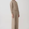 Pantalones de punto de pierna ancha Evan – Beige jaspeado Pantalones de punto de pierna ancha Evan – Beige jaspeado