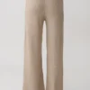 Pantalones de punto de pierna ancha Evan – Beige jaspeado Pantalones de punto de pierna ancha Evan – Beige jaspeado