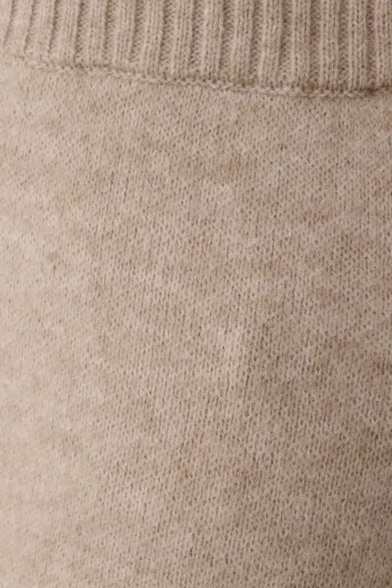 Pantalones de punto de pierna ancha Evan – Beige jaspeado Pantalones de punto de pierna ancha Evan – Beige jaspeado