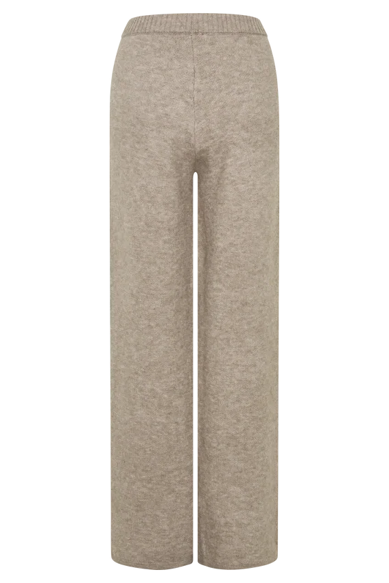 Pantalones de punto de pierna ancha Evan – Beige jaspeado Pantalones de punto de pierna ancha Evan – Beige jaspeado
