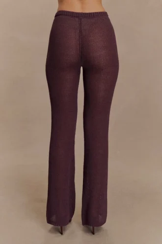 Pantalones de punto de pierna ancha Malani – Chocolate