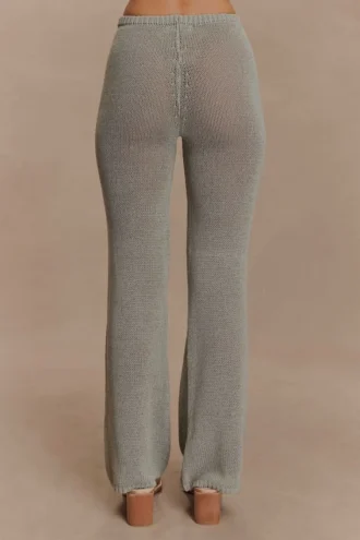 Pantalones de punto de pierna ancha Malani – Salvia