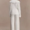 Pantalones de punto de pierna recta Kerrymae – Blanco roto