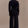 Pantalones de punto de pierna recta Kerrymae – Negro