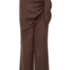 Pantalones de satén con lazo cruzado Gia – Chocolate Pantalones de satén con lazo cruzado Gia – Chocolate