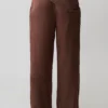 Pantalones de satén con lazo cruzado Gia – Chocolate Pantalones de satén con lazo cruzado Gia – Chocolate