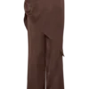 Pantalones de satén con lazo cruzado Gia – Chocolate Pantalones de satén con lazo cruzado Gia – Chocolate