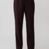 Pantalones de traje de corte recto Agatha – Rayas diplomáticas en color ciruela