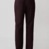 Pantalones de traje de corte recto Agatha – Rayas diplomáticas en color ciruela
