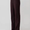 Pantalones de traje de corte recto Agatha – Rayas diplomáticas en color ciruela