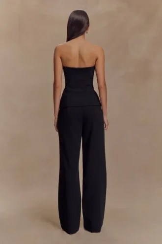 Pantalones de traje de corte recto Lindie – Negro Pantalones de traje de corte recto Lindie – Negro