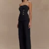Pantalones de traje de corte recto Lindie – Negro Pantalones de traje de corte recto Lindie – Negro
