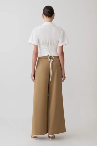 Pantalones de traje de pierna ancha Tanya – Camel Pantalones de traje de pierna ancha Tanya – Camel