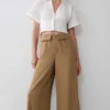 Pantalones de traje de pierna ancha Tanya – Camel