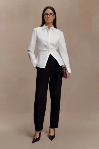 Pantalones de traje Olie de corte acampanado – Negro Pantalones de traje Olie de corte acampanado – Negro