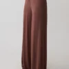Pantalones Dewi de modal de pierna ancha – Chocolate