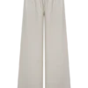 Pantalones Gabby de lino de corte recto – Natural