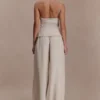 Pantalones Gabby de lino de corte recto – Natural