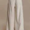 Pantalones Gabby de lino de corte recto – Natural