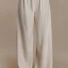 Pantalones Gabby de lino de corte recto – Natural