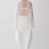 Pantalones oversize de lino Oriana – Blanco