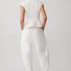Pantalones oversize de lino Oriana – Blanco