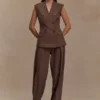 Blazer sin mangas Penelope – Chocolate