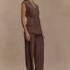 Blazer sin mangas Penelope – Chocolate