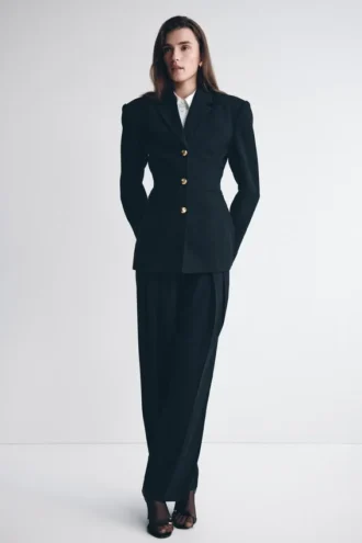 Pantalones plisados de cintura alta Penelope – Negro Pantalones plisados de cintura alta Penelope – Negro