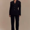 Pantalones plisados de cintura alta Penelope – Negro Pantalones plisados de cintura alta Penelope – Negro