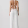 Pantalones rectos con cintura de ganchillo Miley – Marfil Pantalones rectos con cintura de ganchillo Miley – Marfil