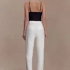 Pantalones rectos de crepé Maude – Marfil Pantalones rectos de crepé Maude – Marfil