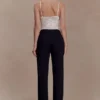 Pantalones rectos de crepé Maude – Negro Pantalones rectos de crepé Maude – Negro