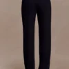 Pantalones rectos de crepé Maude – Negro Pantalones rectos de crepé Maude – Negro