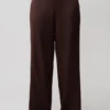 Pantalones rectos de mezcla de seda Kayla – Chocolate oscuro Pantalones rectos de mezcla de seda Kayla – Chocolate oscuro