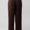 Pantalones rectos de mezcla de seda Kayla – Chocolate oscuro Pantalones rectos de mezcla de seda Kayla – Chocolate oscuro