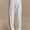 Pantalones rectos de satén Fatima – Blanco Pantalones rectos de satén Fatima – Blanco